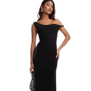NWT ASOS DESIGN black maxi dress w/ double straps, Size US 10